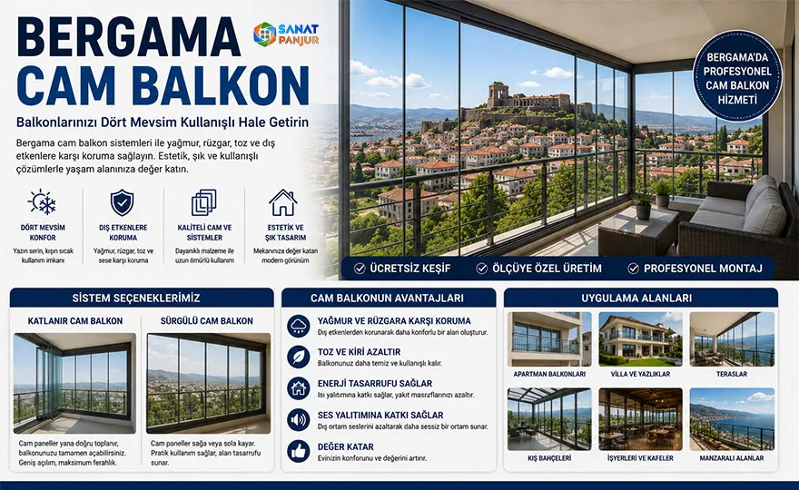 Bergama Cam Balkon Hizmeti: Balkonlarınızı Dört Mevsim Kullanışlı Hale Getirin